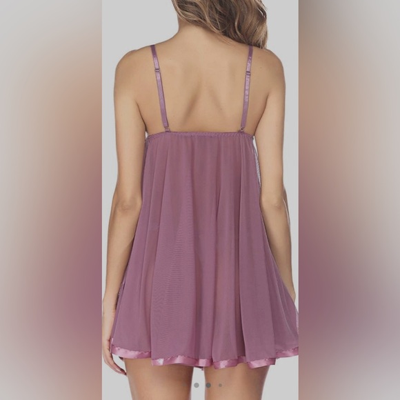 Avidlove Women's Lingerie Lace Babydoll Strap Chemise Mesh Sleepwear Outfit - Picture 4 of 13